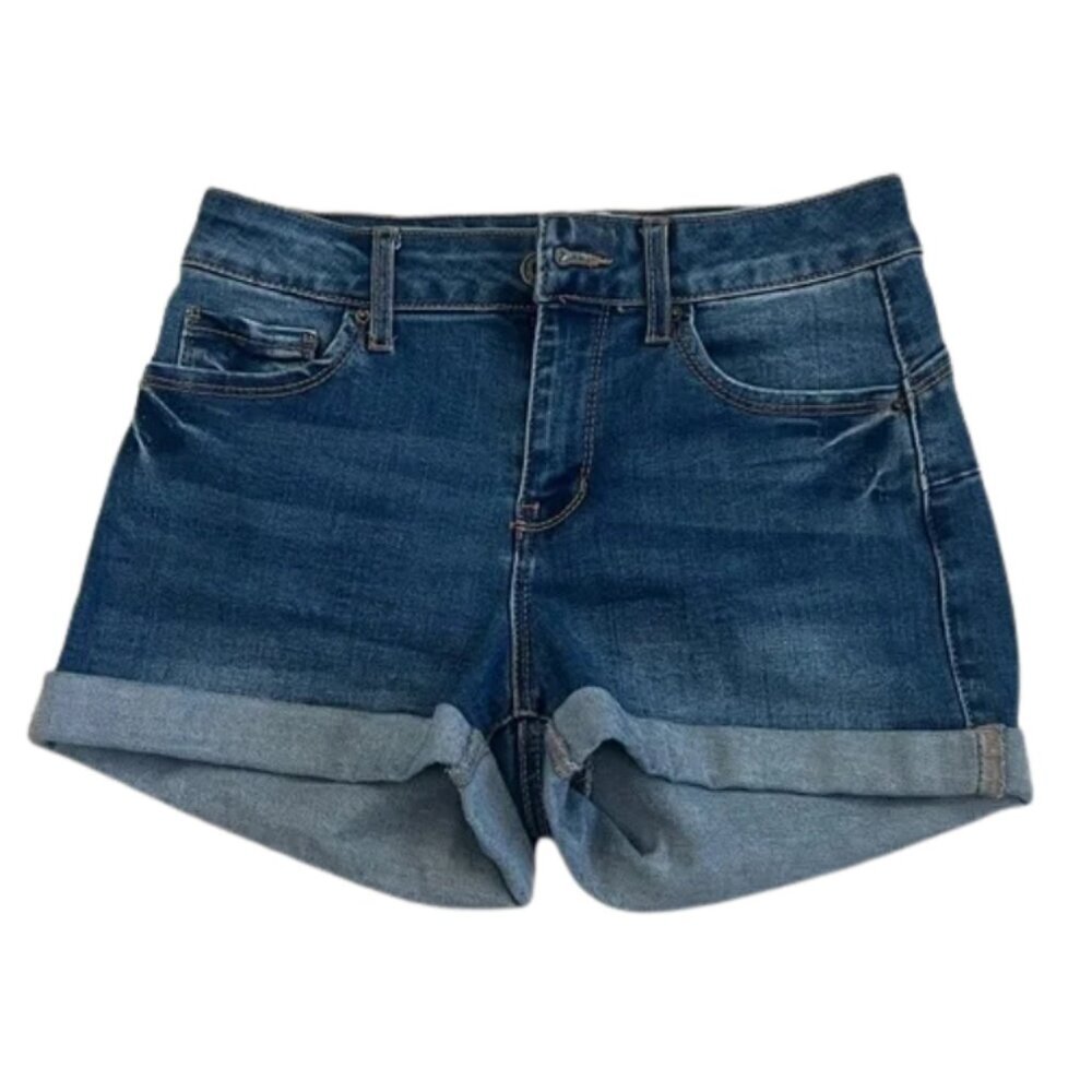 Wax Jean "Butt I Love You" Classic Blue Jean Denim Cuffed Shorts - Size S